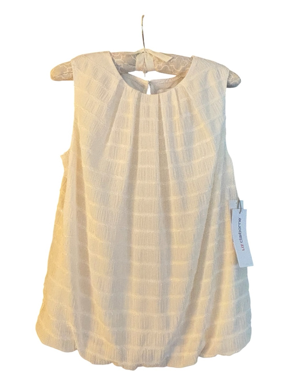 Liz Claiborne Cream Textured Sleeveless Blouse Size S NWT